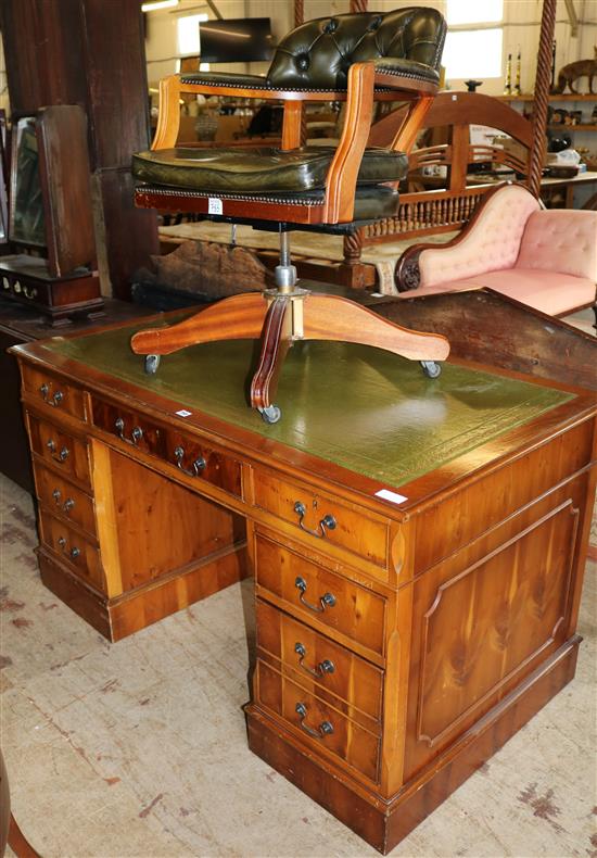 Repro pedestal desk & office chair